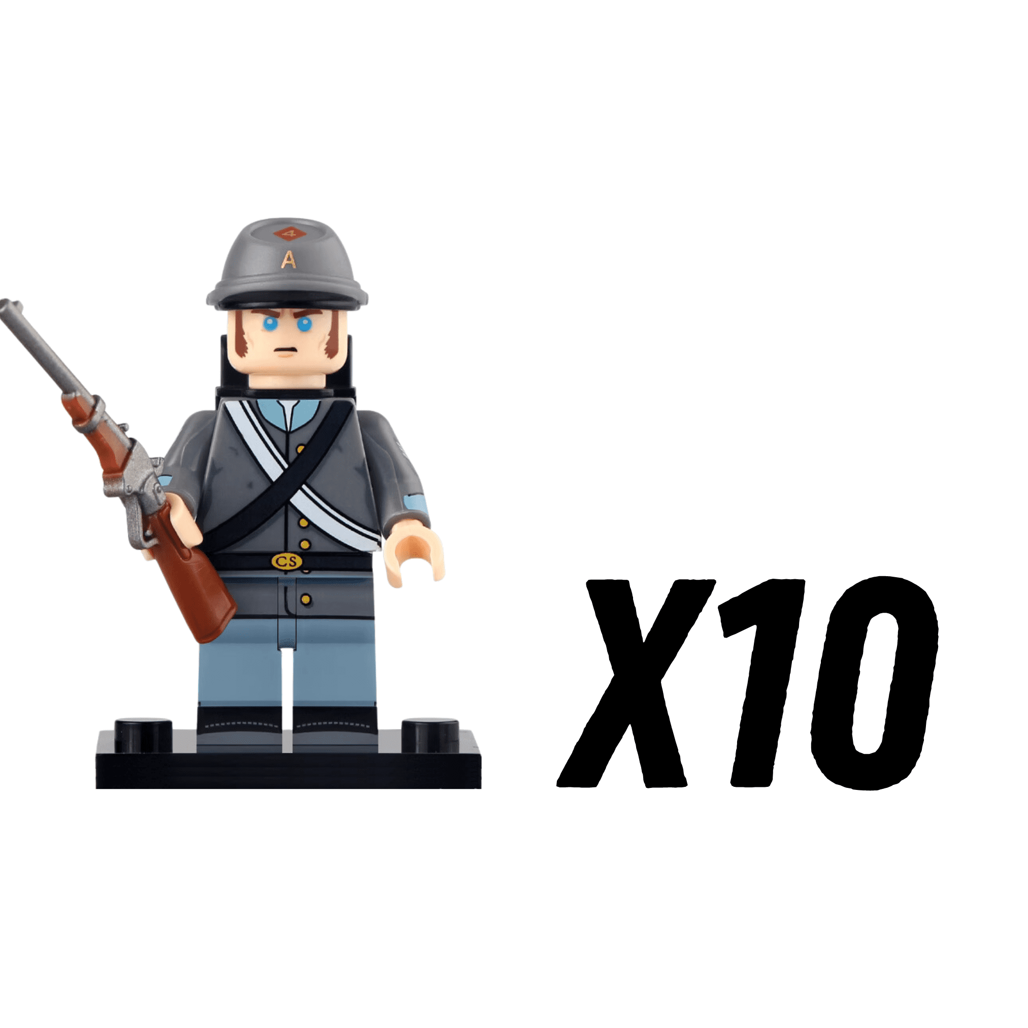 American Civil War Confederate Lone Star Guards Block Figures Set