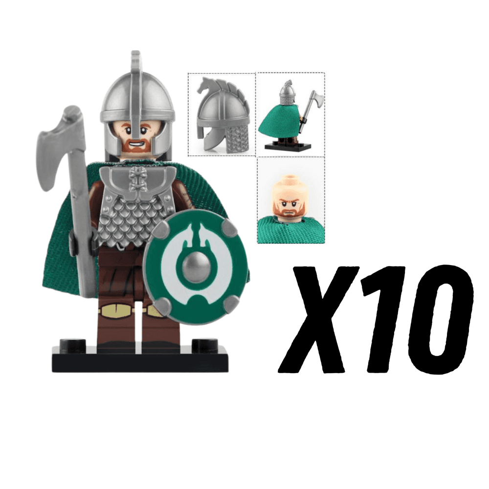 Lord the Rings Riders Rohan Axes Block Figures Set 10pcs