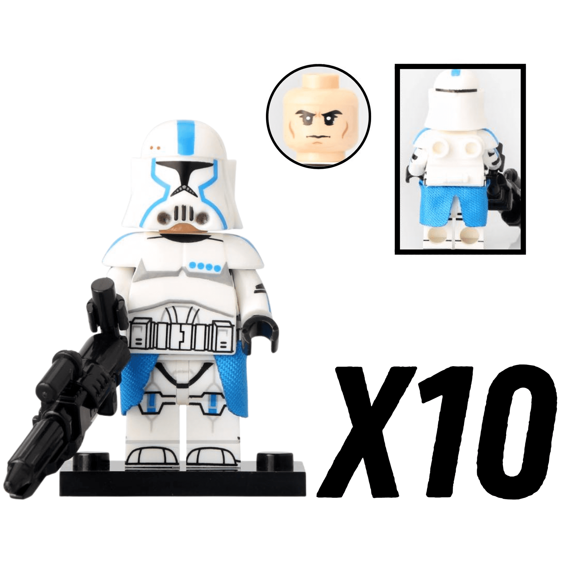 Space War Theme 501st Legion Phase 2 Heavy Clone Troopers Block Figures Set of 10pcs
