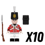Napoleonic Wars British Royal Fusiliers Block Figures Set of 10pcs