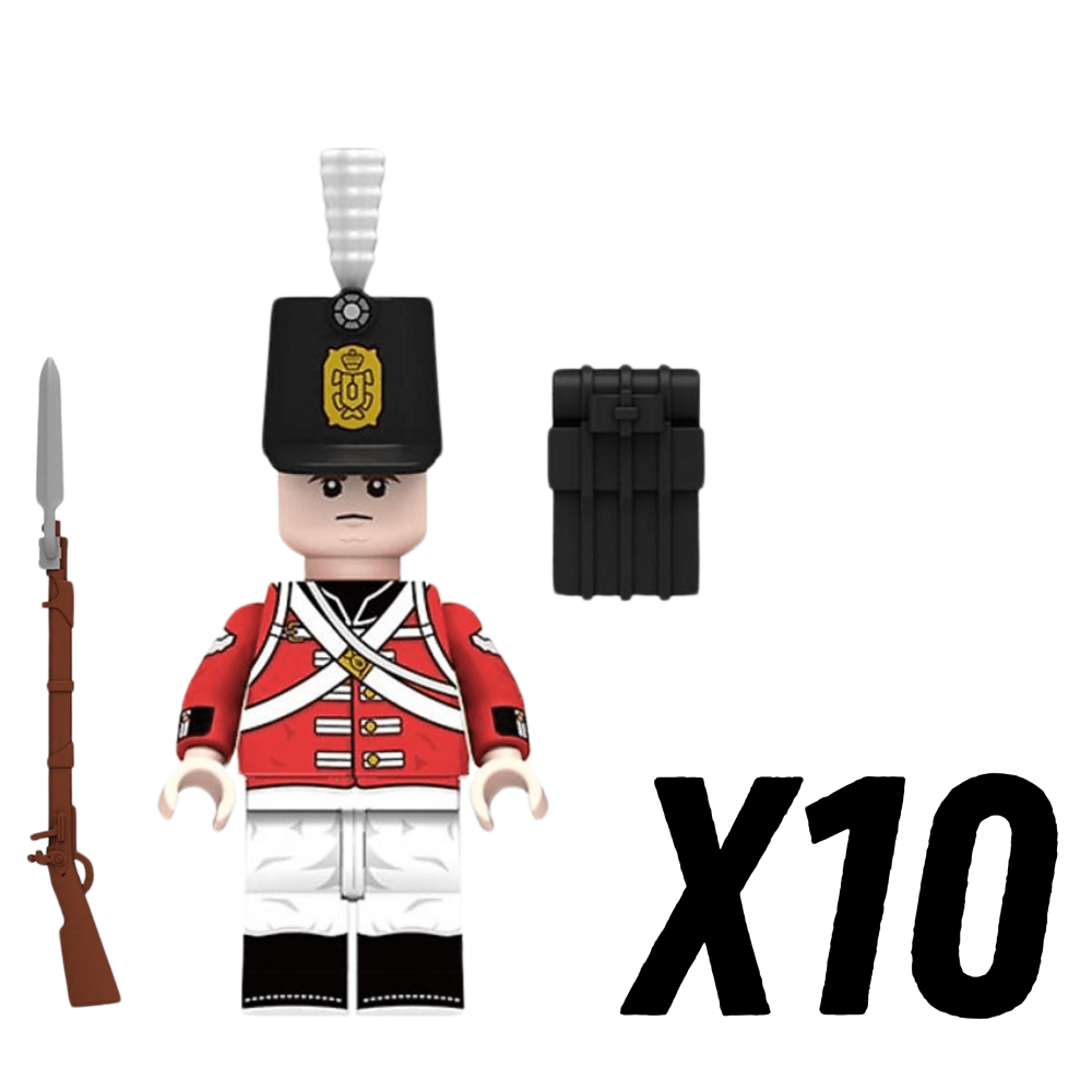 Napoleonic Wars British Royal Fusiliers Block Figures Set of 10pcs