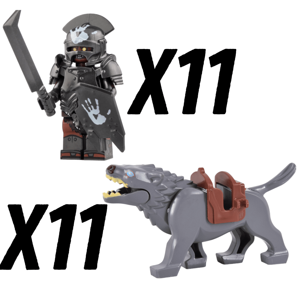 Lord the Rings Uruk-Hai Warg Rider Block Figures Set 22pcs