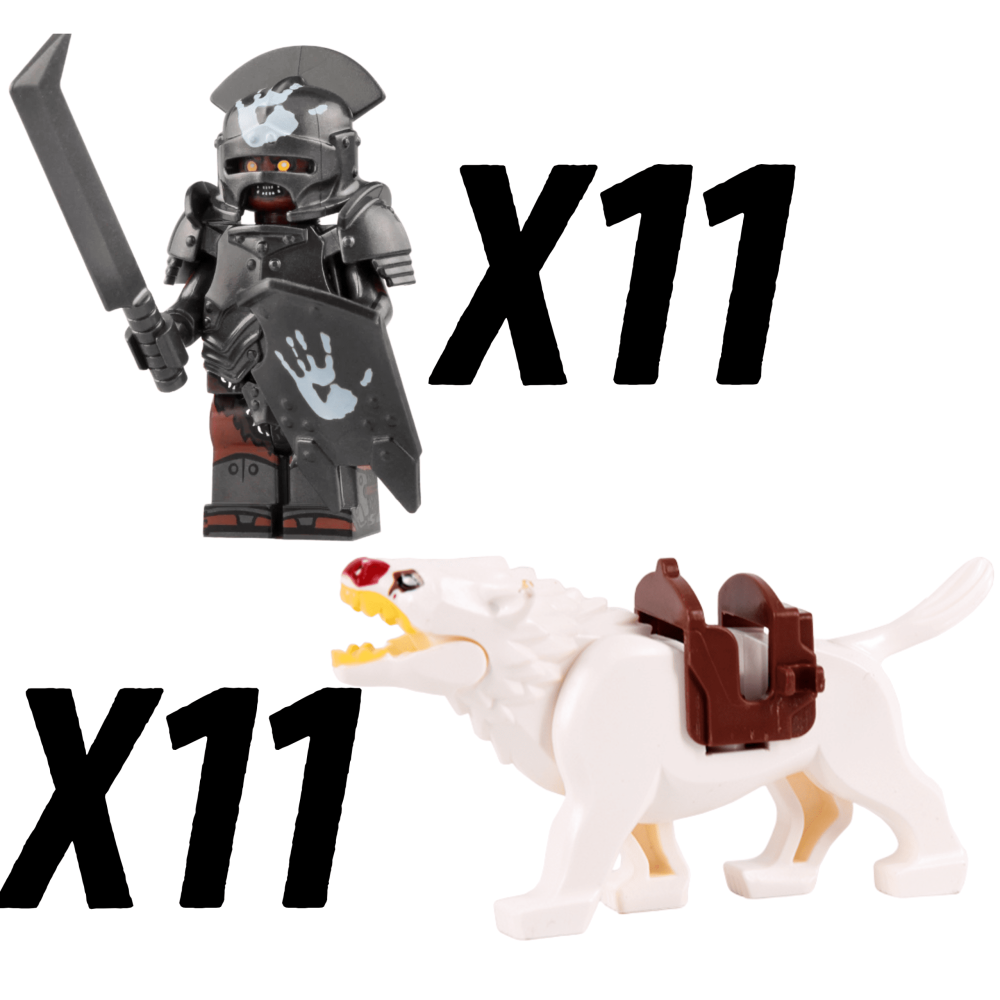 Lord the Rings Uruk-Hai Warg Rider Block Figures Set 22pcs