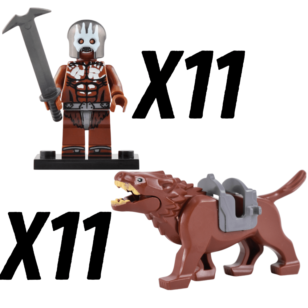 Lord the Rings Uruk-Hai Warg Rider Block Figures Set 22pcs