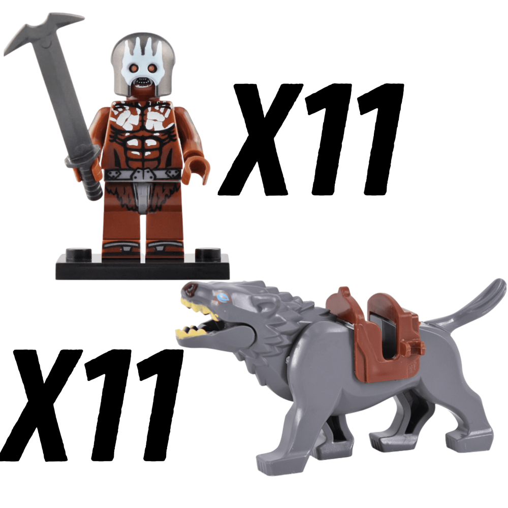 Lord the Rings Uruk-Hai Warg Rider Block Figures Set 22pcs