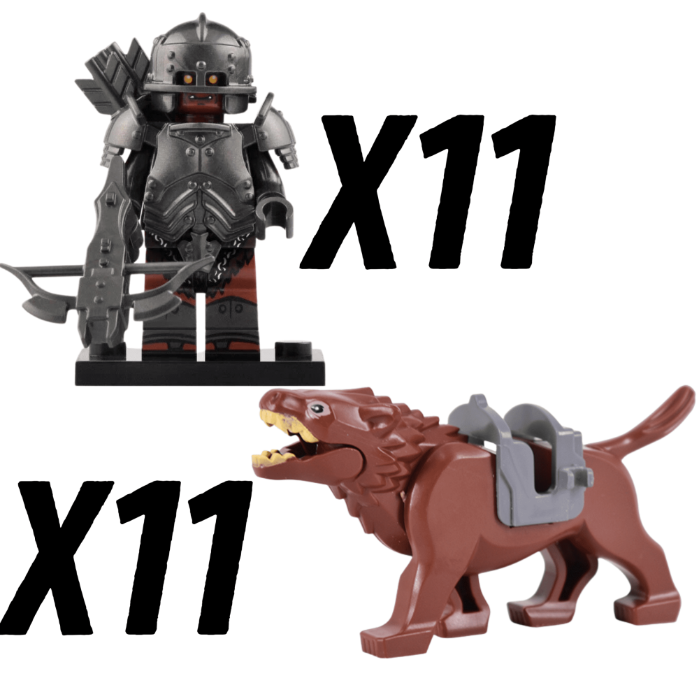 Lord the Rings Uruk-Hai Warg Rider Block Figures Set 22pcs