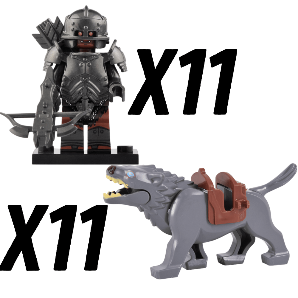 Lord the Rings Uruk-Hai Warg Rider Block Figures Set 22pcs