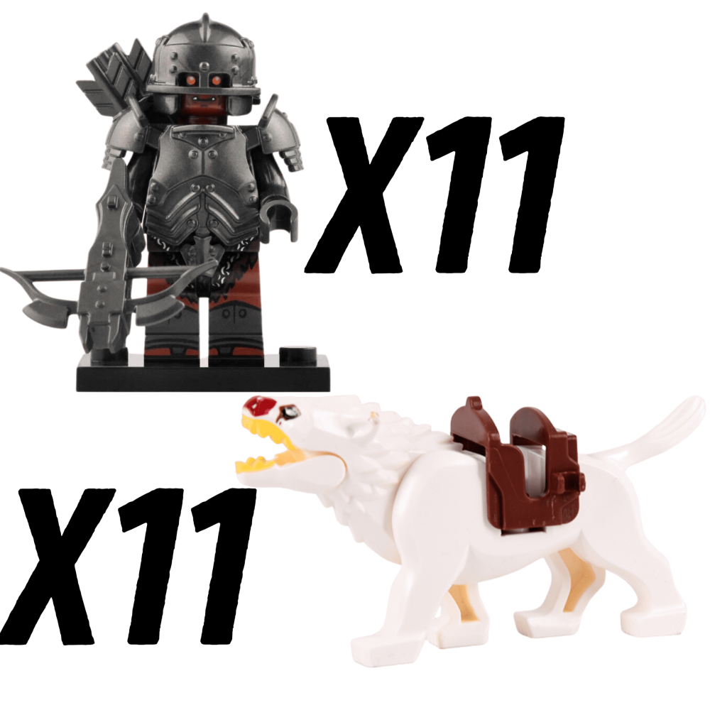 Lord the Rings Uruk-Hai Warg Rider Block Figures Set 22pcs
