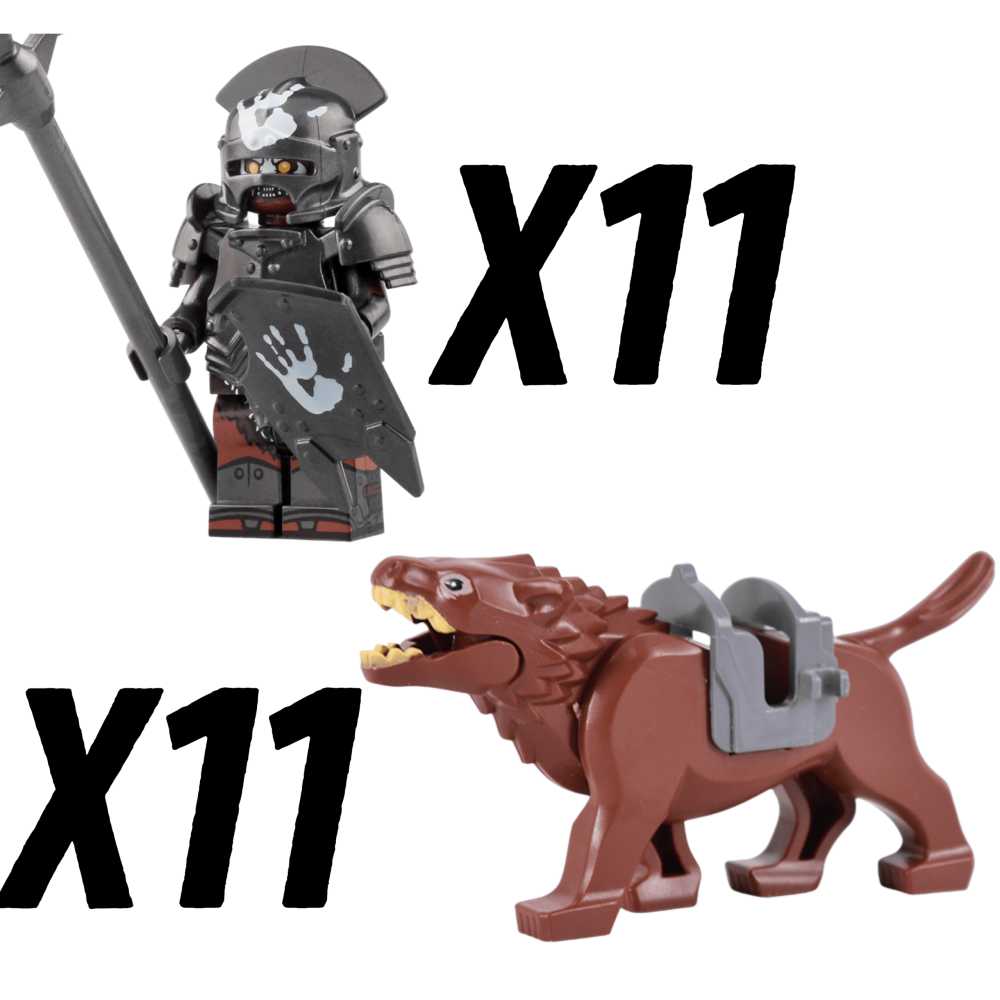 Lord the Rings Uruk-Hai Warg Rider Block Figures Set 22pcs