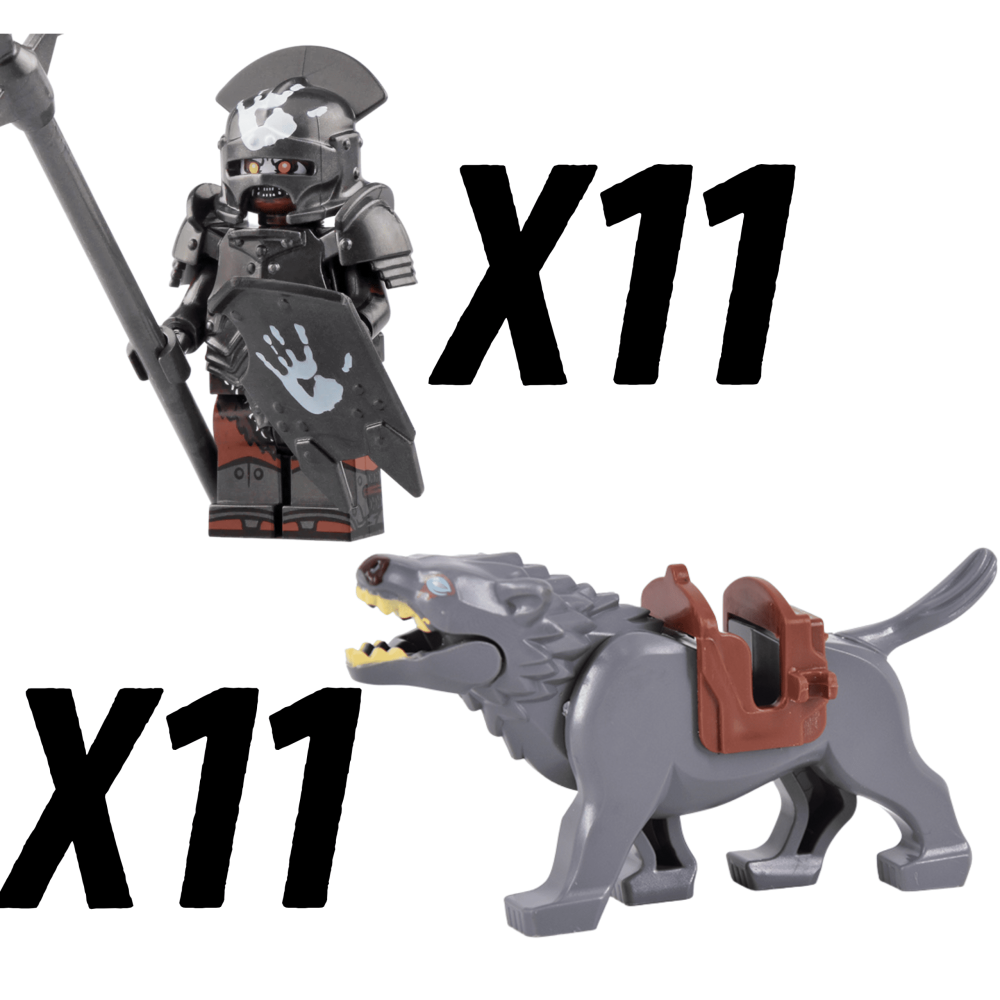 Lord the Rings Uruk-Hai Warg Rider Block Figures Set 22pcs