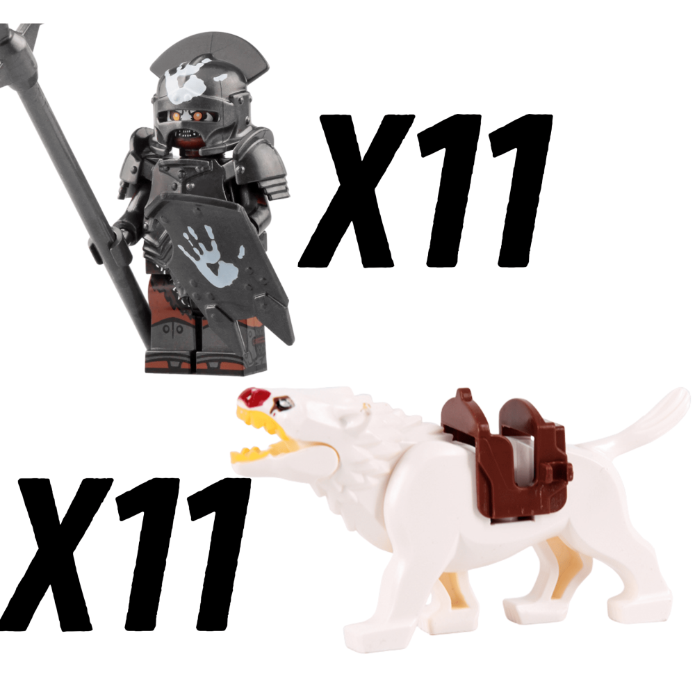 Lord the Rings Uruk-Hai Warg Rider Block Figures Set 22pcs