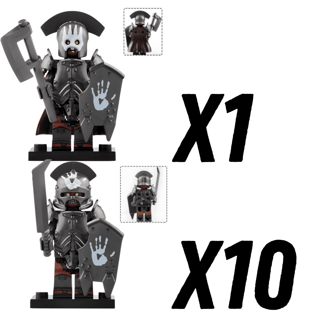 Lord the Rings Uruk-Hai Heavy Swords Block Figures Set 21pcs