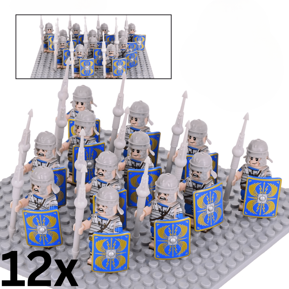 Roman Legionaries Blue Cohort Block Figures Set