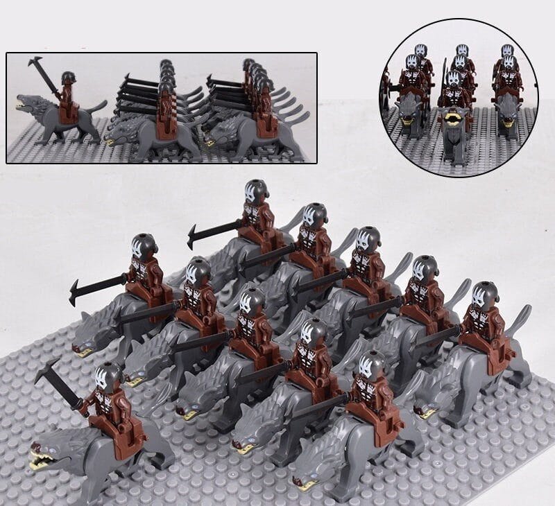 Lord the Rings Uruk-Hai Warg Rider Block Figures Set 22pcs