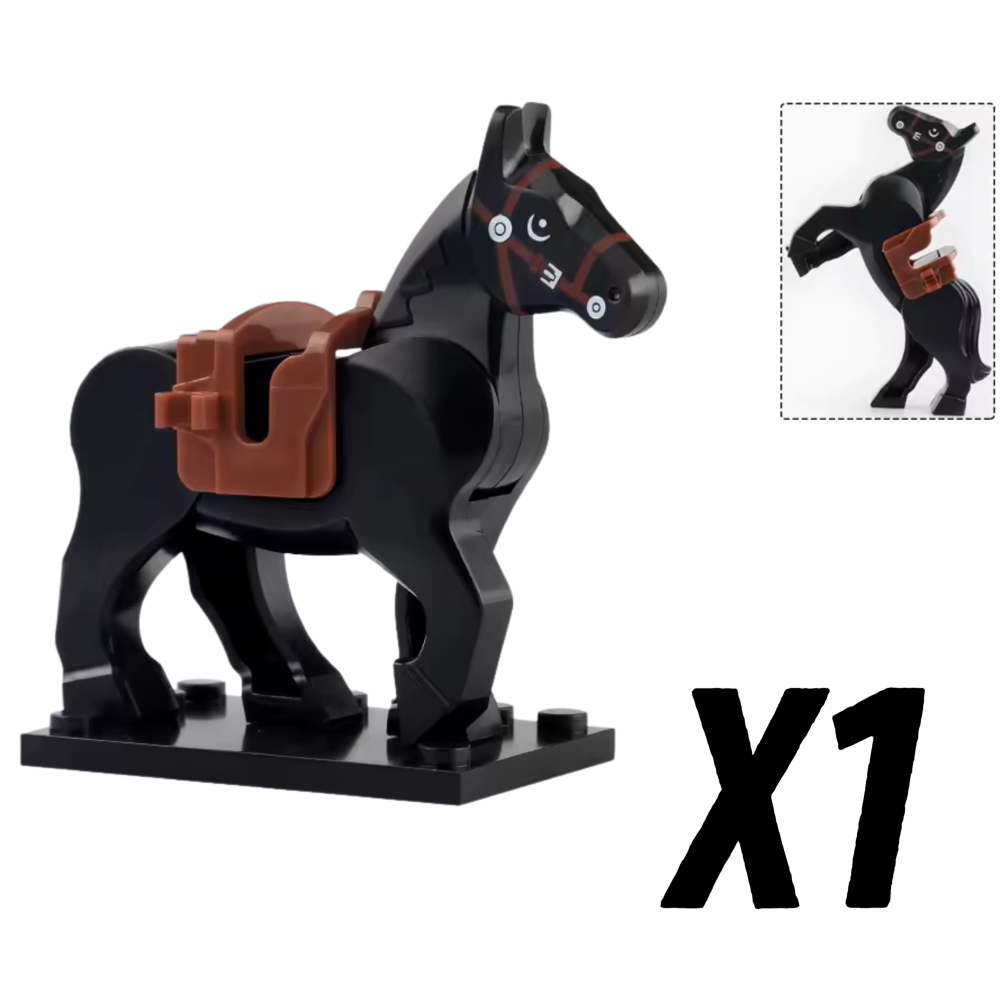 Medieval Knights Horses and Mounts Block Figures Style 2