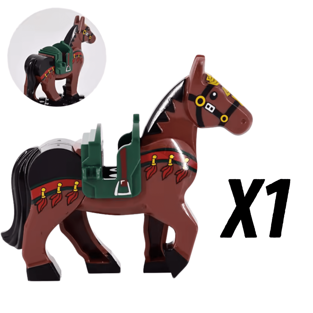 Medieval Knights Horses and Mounts Block Figures