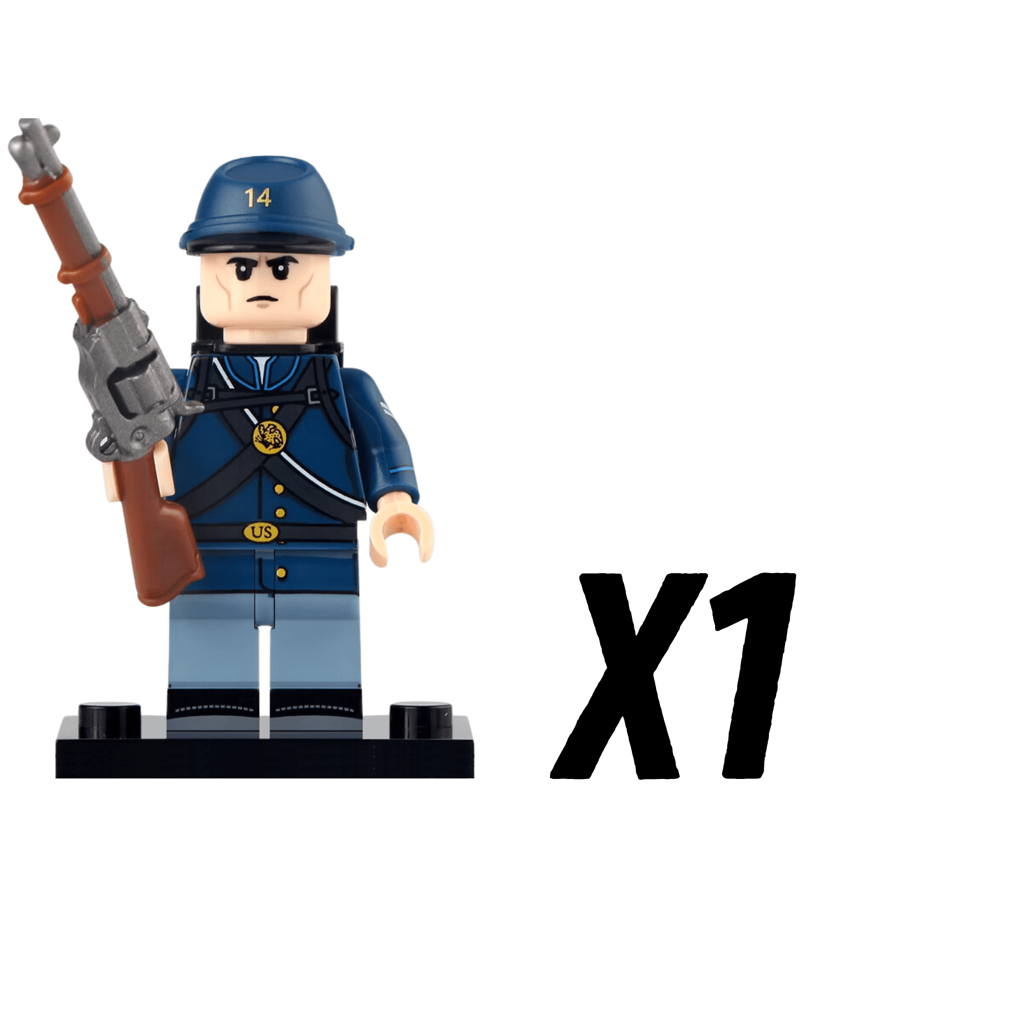 American Civil War Confederate Soldiers Block Figures Set