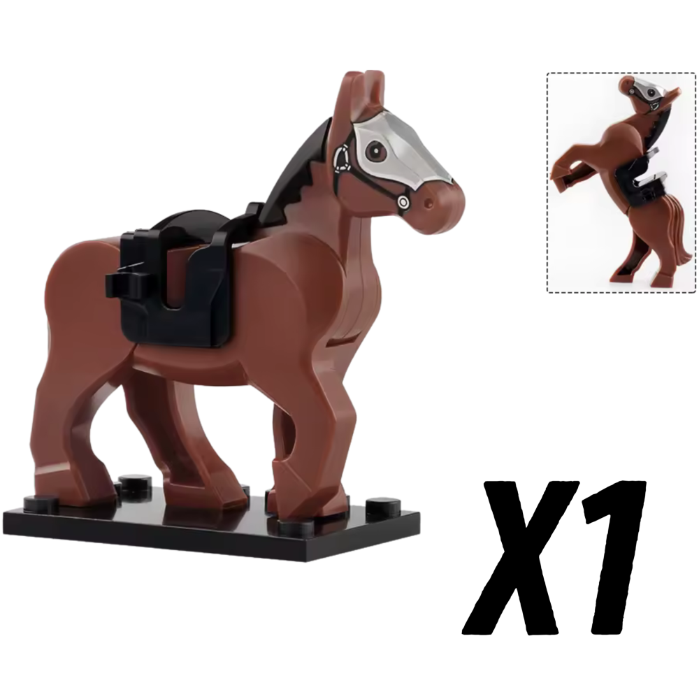 Medieval Knights Horses and Mounts Block Figures Style 2