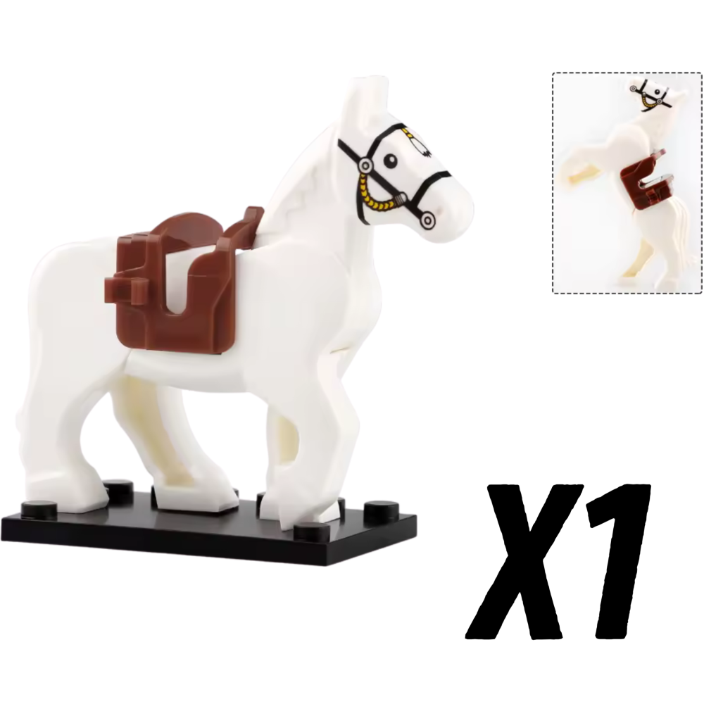Medieval Knights Horses and Mounts Block Figures Style 2