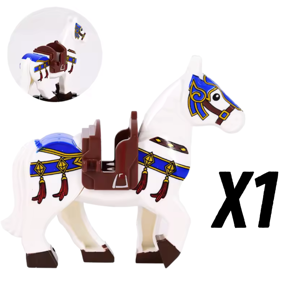 Medieval Knights Horses and Mounts Block Figures