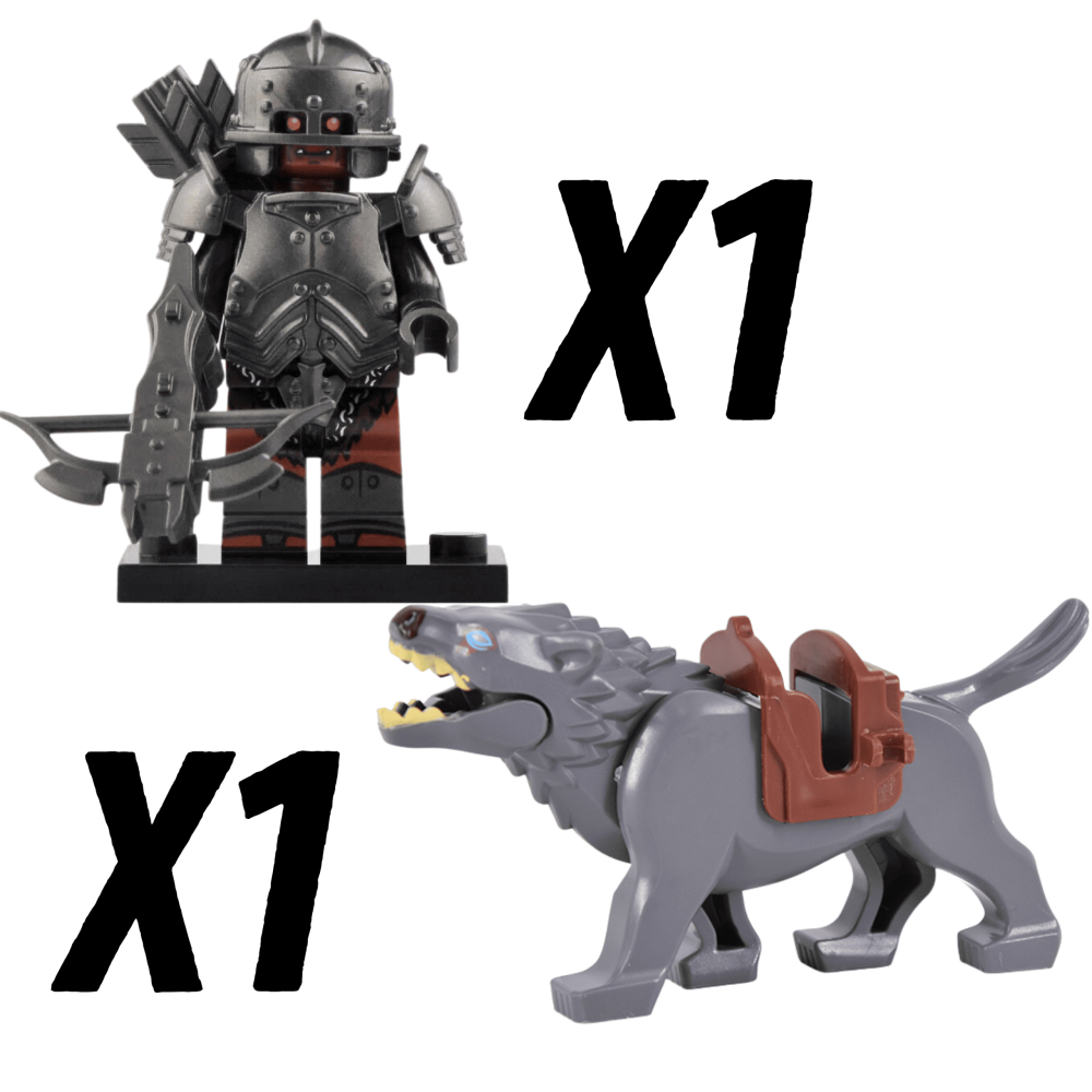 Lord the Rings Uruk-Hai Warg Rider Block Figures Set 22pcs