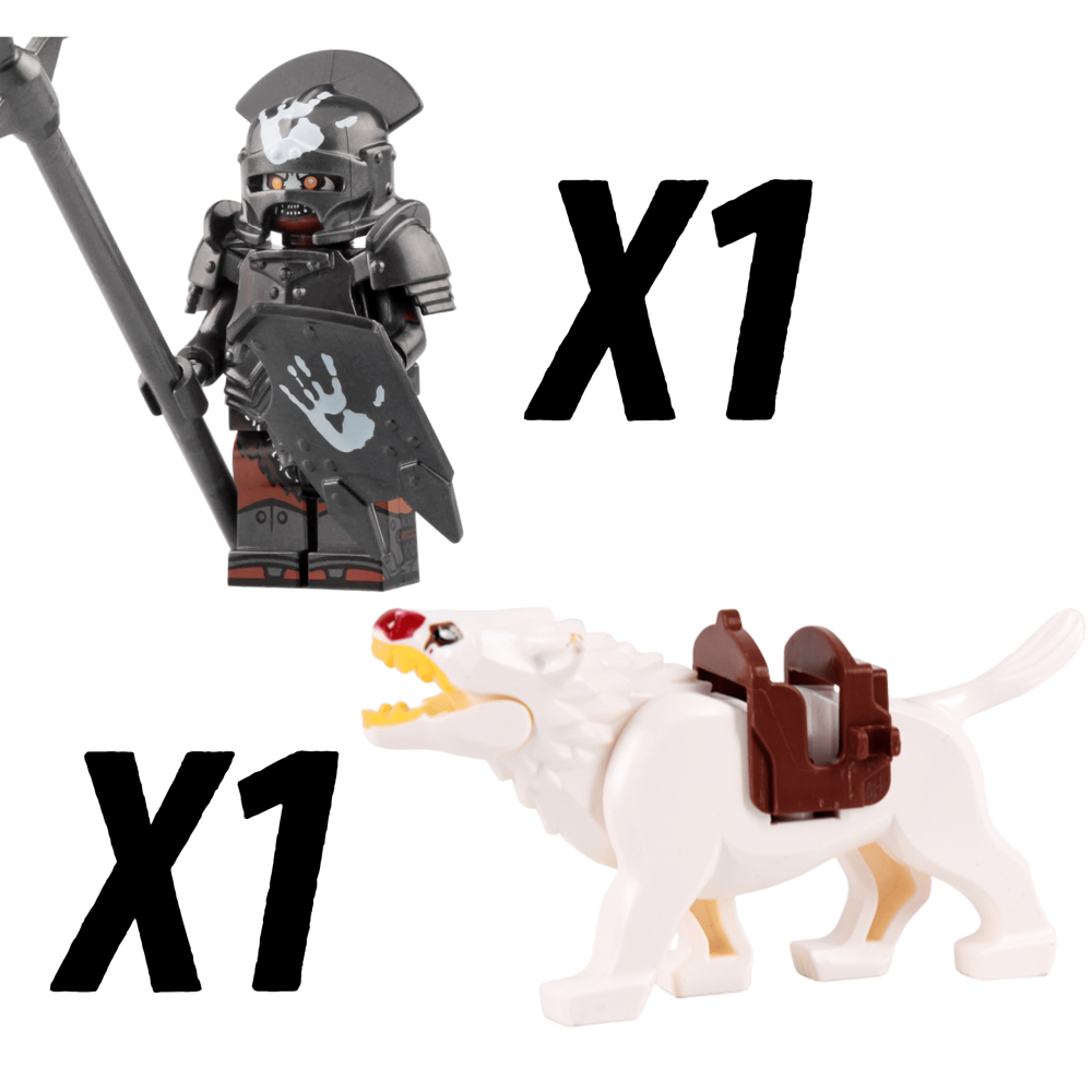 Lord the Rings Uruk-Hai Warg Rider Block Figures Set 22pcs