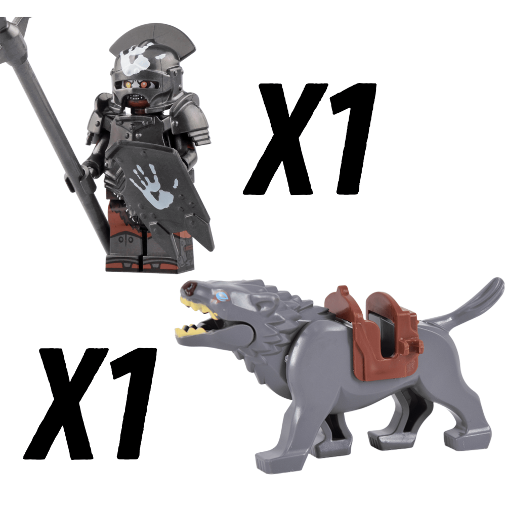 Lord the Rings Uruk-Hai Warg Rider Block Figures Set 22pcs
