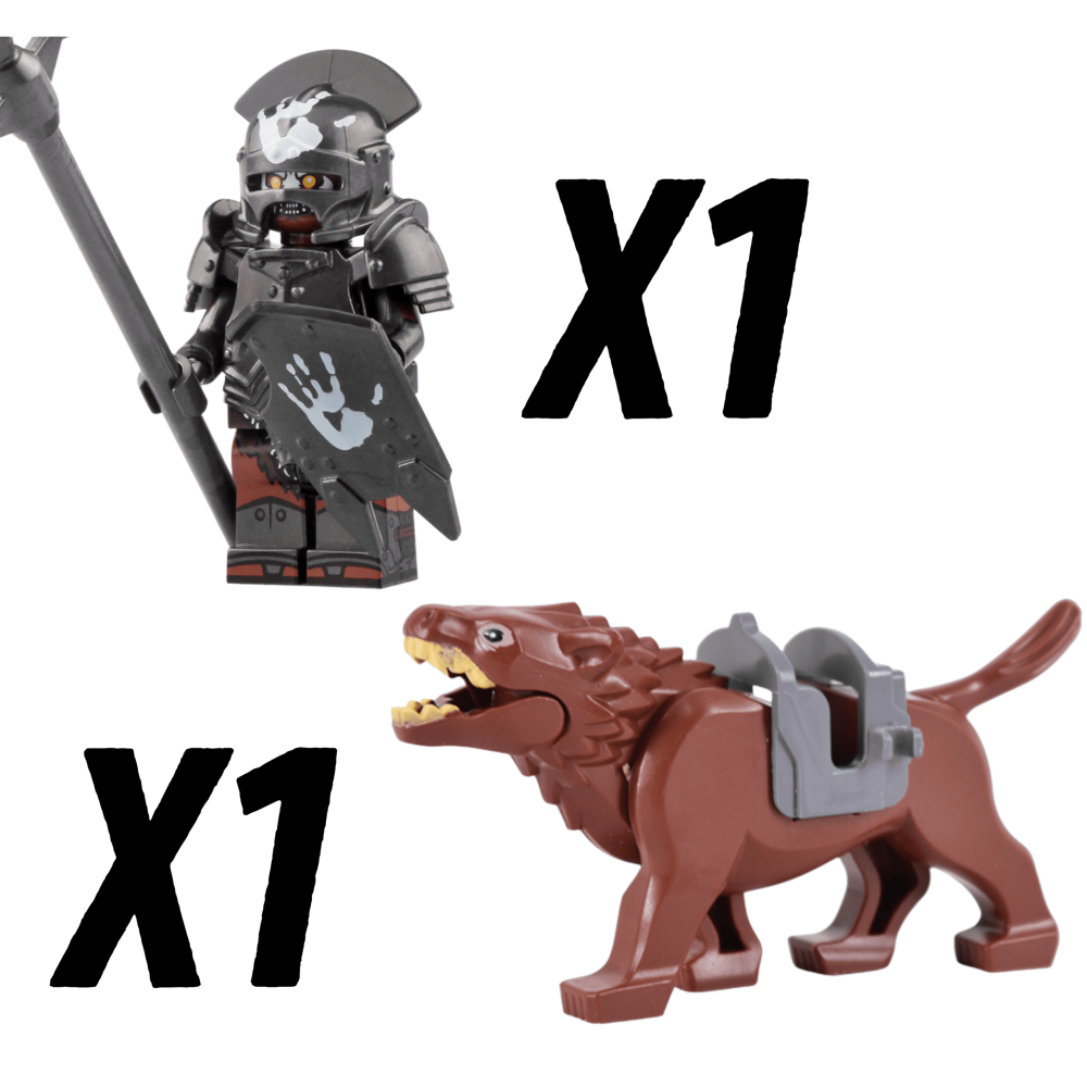 Lord the Rings Uruk-Hai Warg Rider Block Figures Set 22pcs