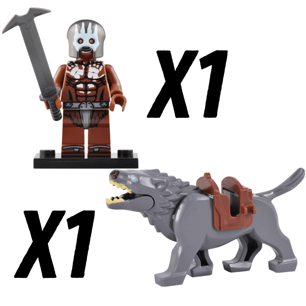 Lord the Rings Uruk-Hai Warg Rider Block Figures Set 22pcs
