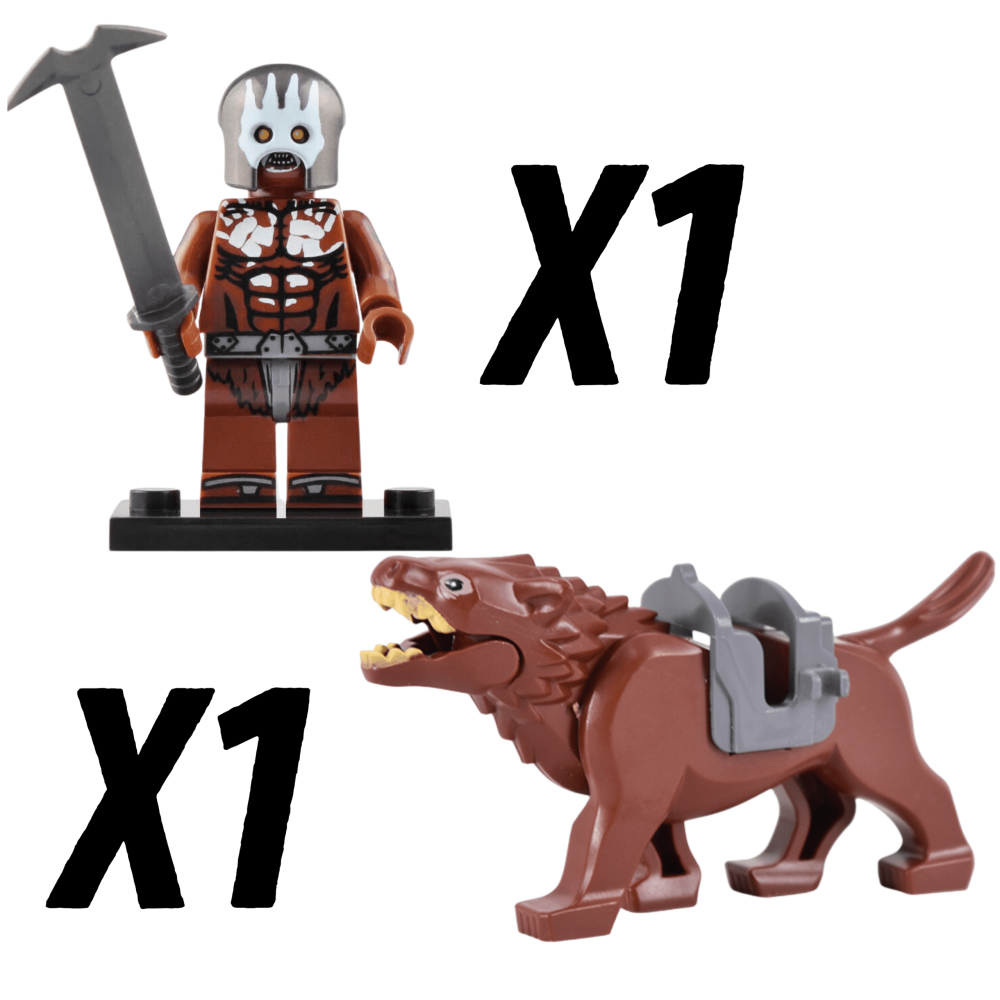 Lord the Rings Uruk-Hai Warg Rider Block Figures Set 22pcs