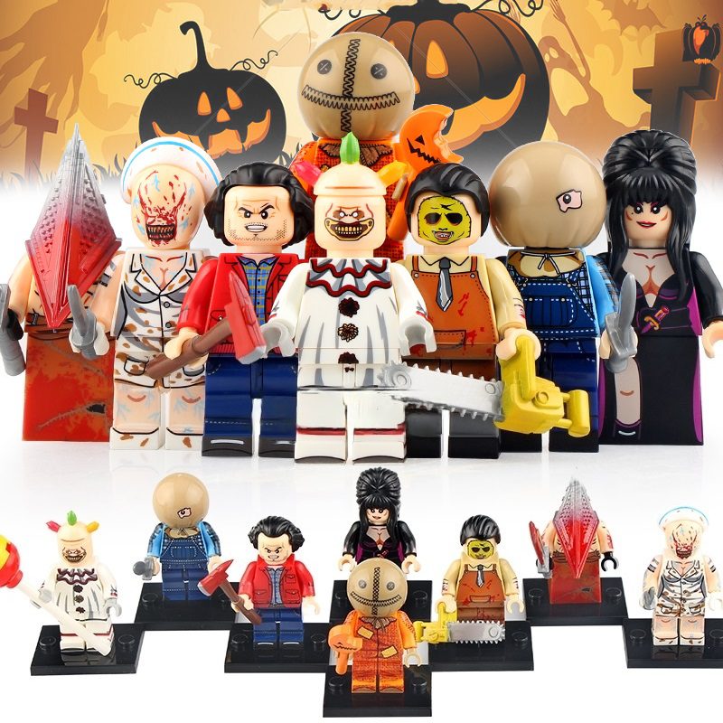 Assorted Halloween Horror Movie Block Figures Set of 16pcs