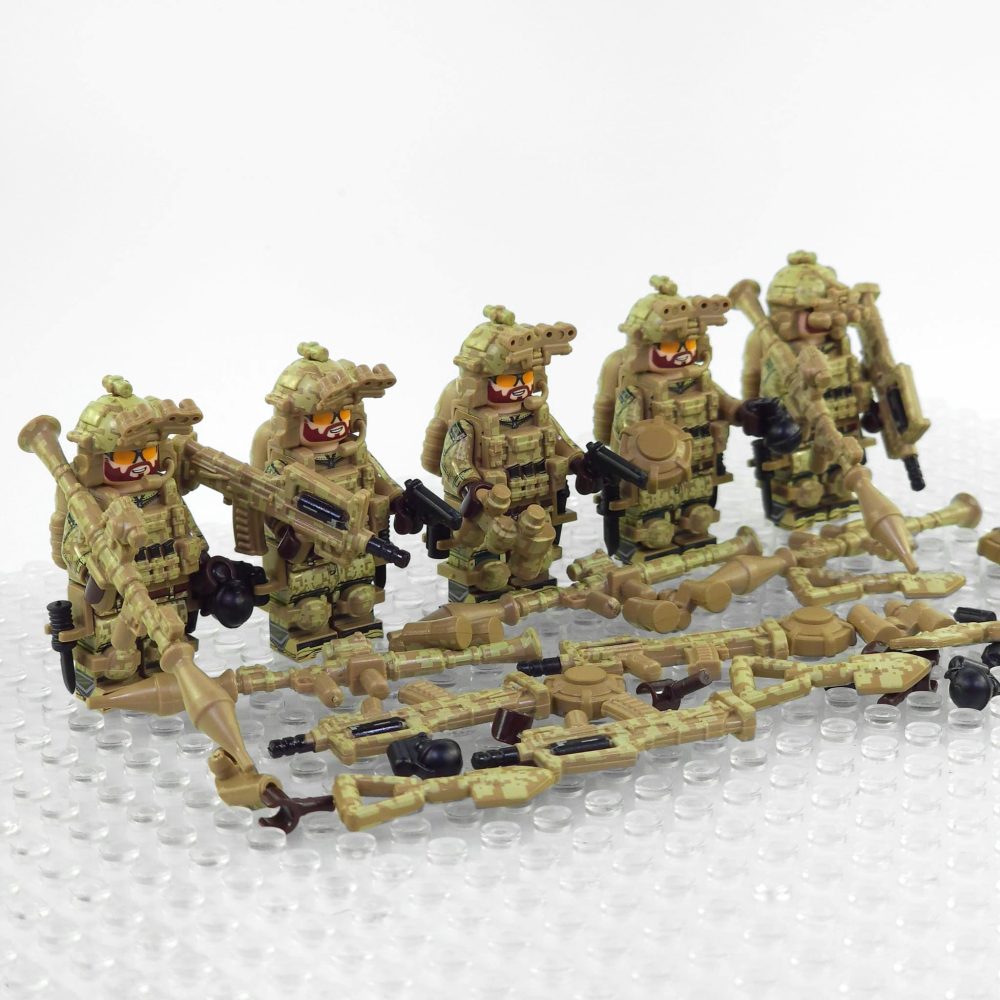 US Desert Strike Force Military Building Block Block Figures with Tactical Loadout