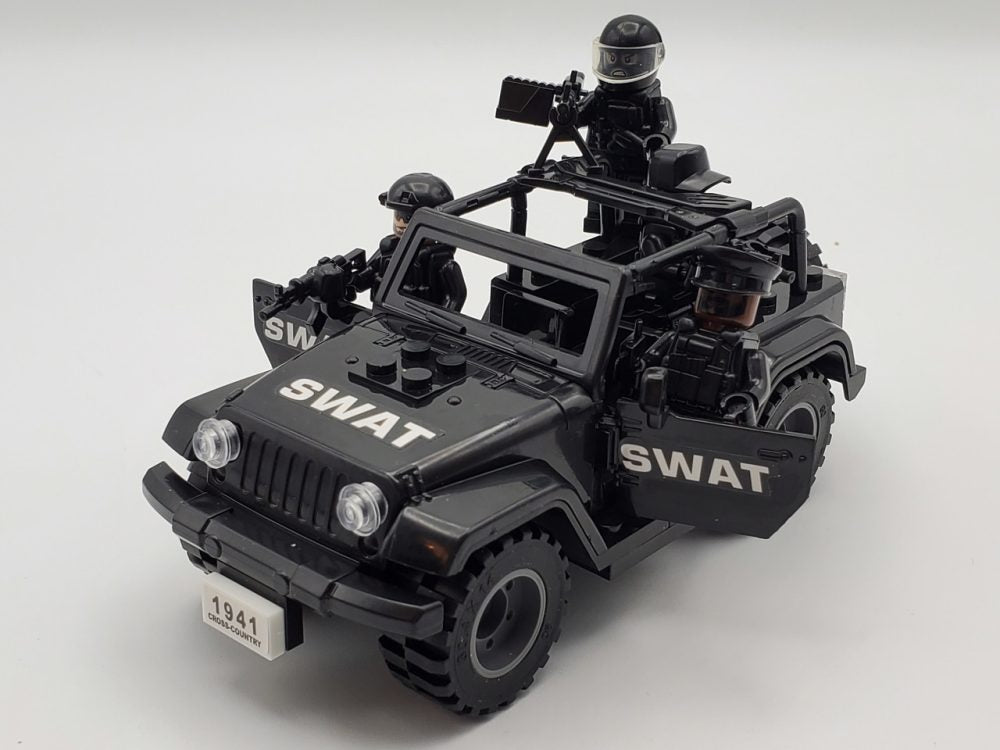 Swat Team & Jeep MOC Block Figures Set