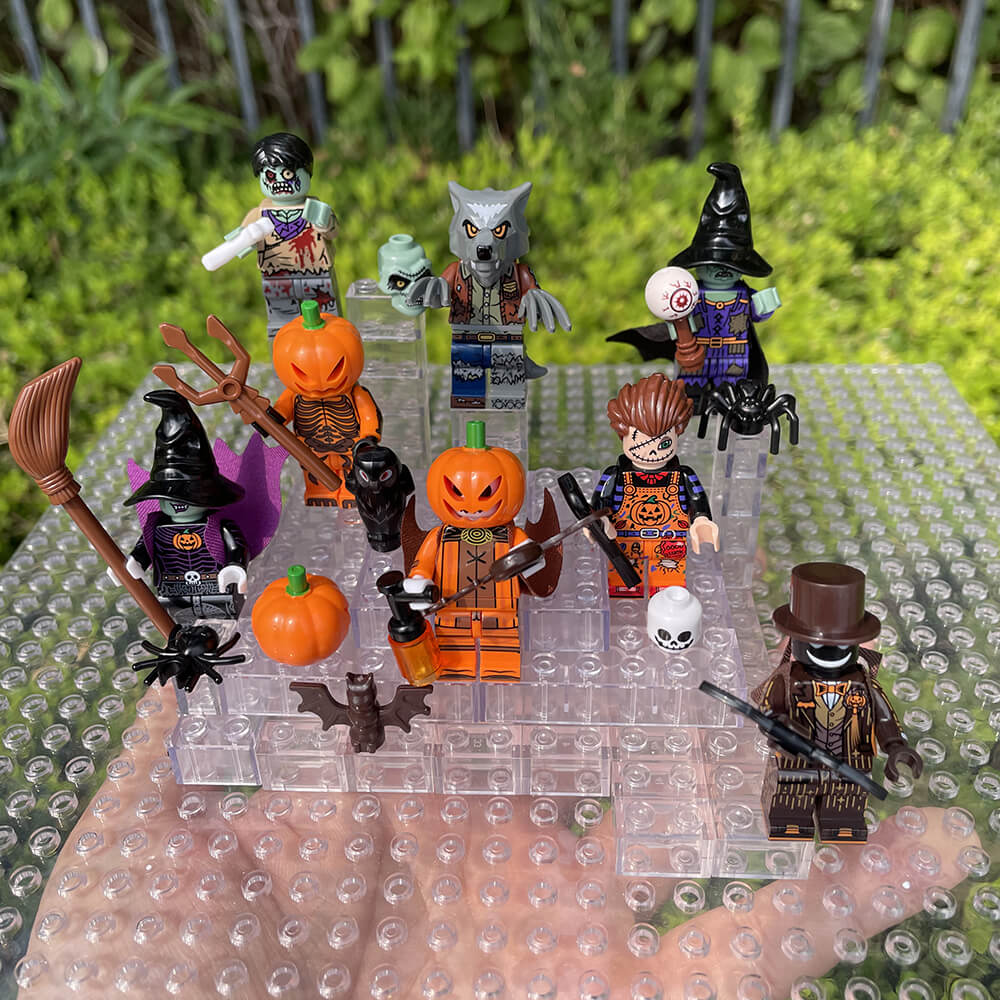 8-Pack Halloween Spooky Themed Custom Block Figures