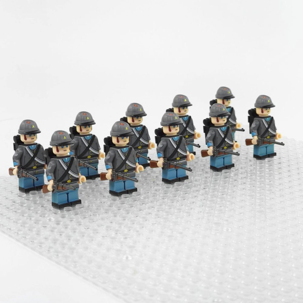 American Civil War Confederate Lone Star Guards Block Figures Set
