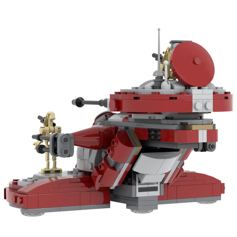 Space War Theme Battle Droid Armored Assault Tank MOC Building Set – 398pcs (Red)