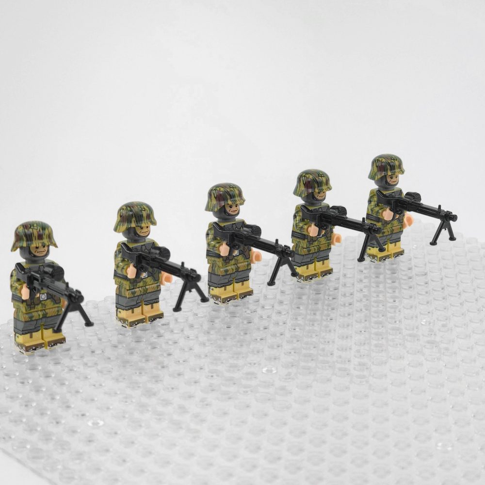 Hermann Goering Paratrooper WW2 Soldiers MG-42 Machine GunBlock Figures Set of 5pcs