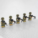 Hermann Goering Paratrooper WW2 Soldiers MG-42 Machine GunBlock Figures Set of 5pcs