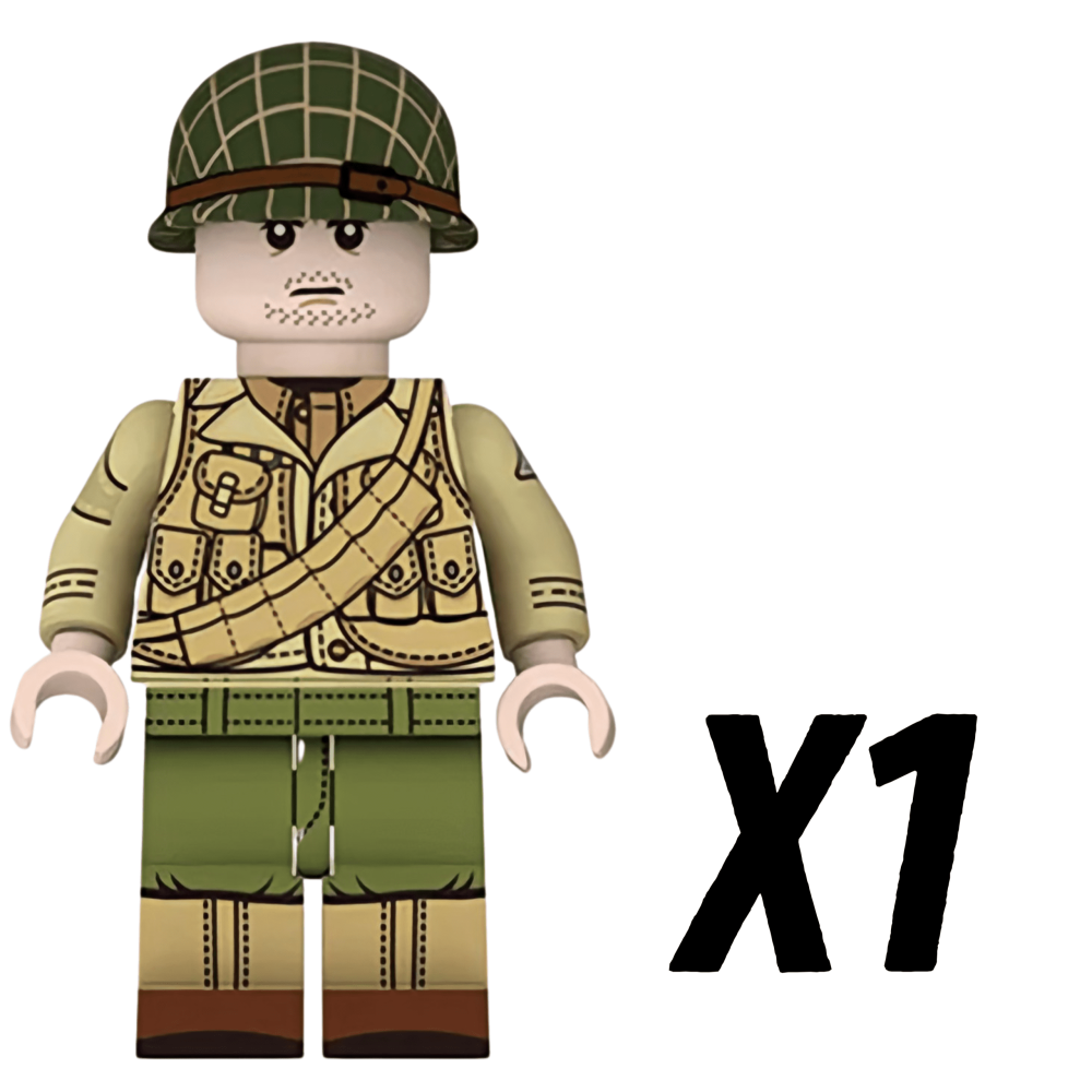 WW2 USA Military Soldiers Block Figures