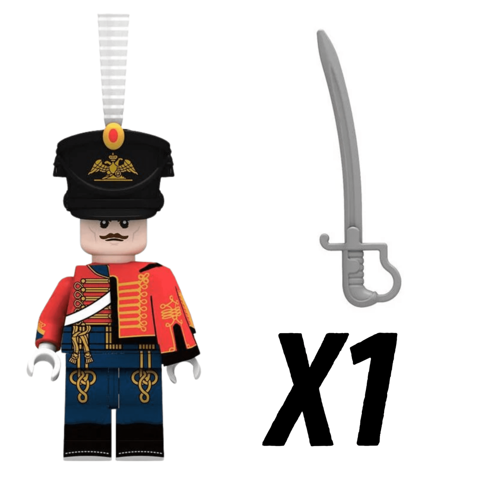 Napoleonic Wars Russian Guard Hussar Block Figures Set of 5pcs