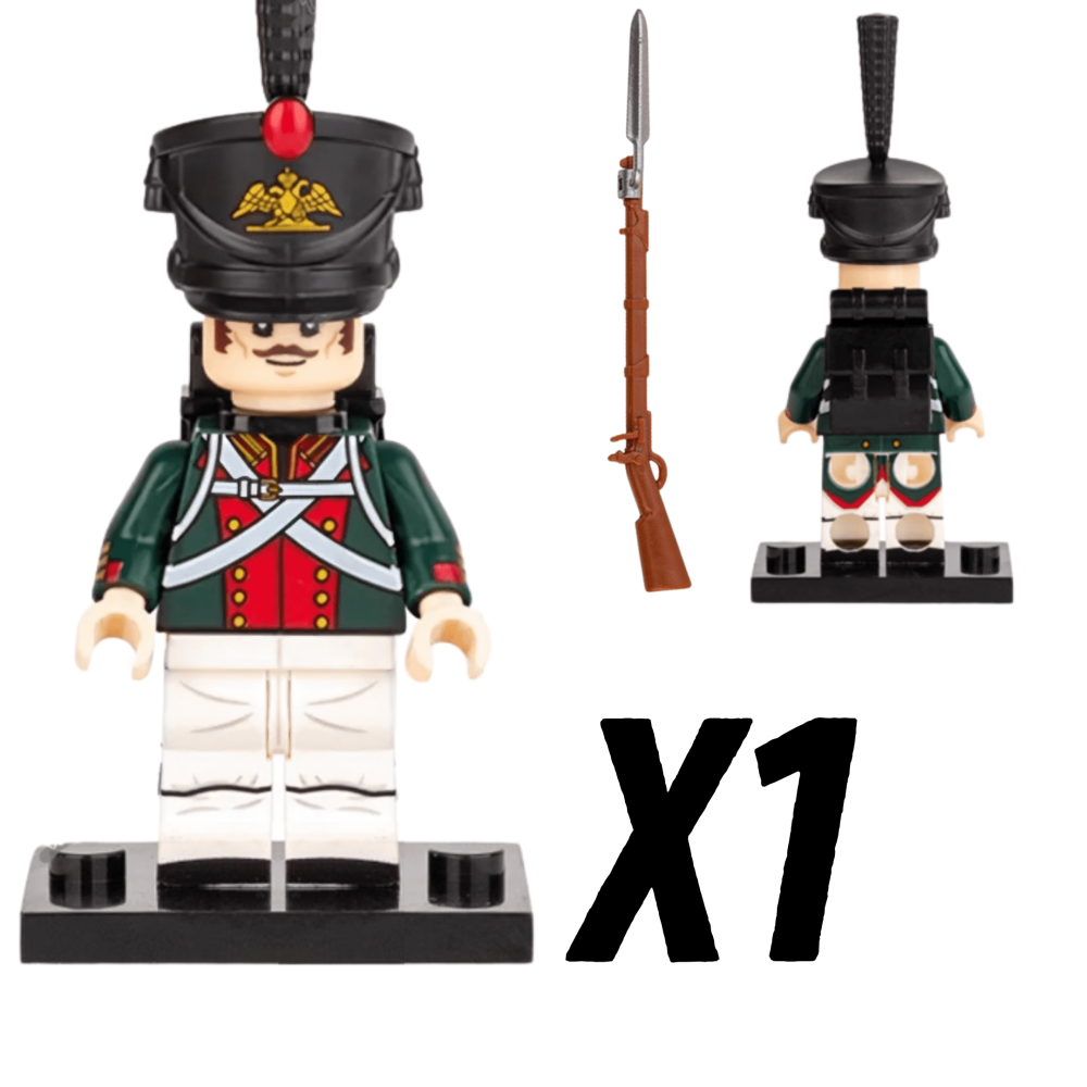 Napoleonic Wars Russian Foot Guard Bayonet Riflemen Block Figures Set of 5pcs