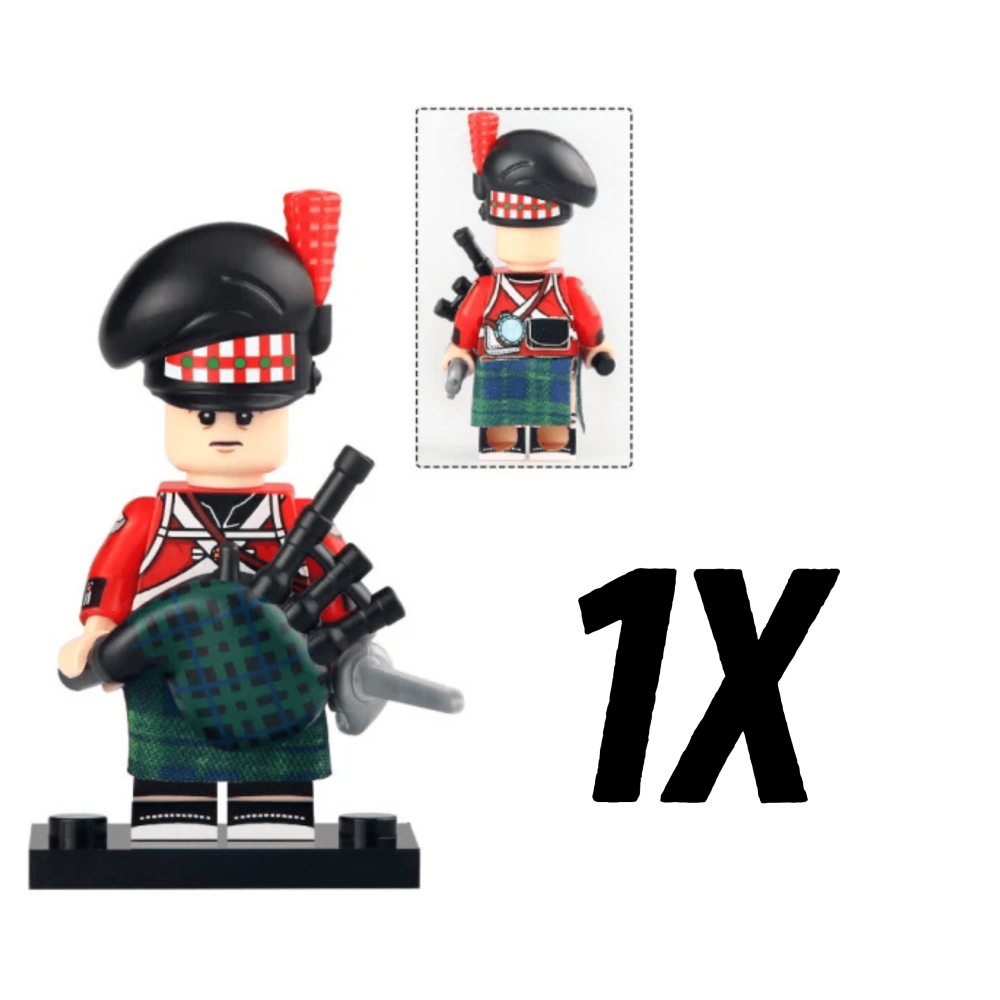 Scottish Bagpiper Block Figures Set of 5pcs