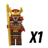 Japanese Samurai Spear Block Figures Set of 10pcs