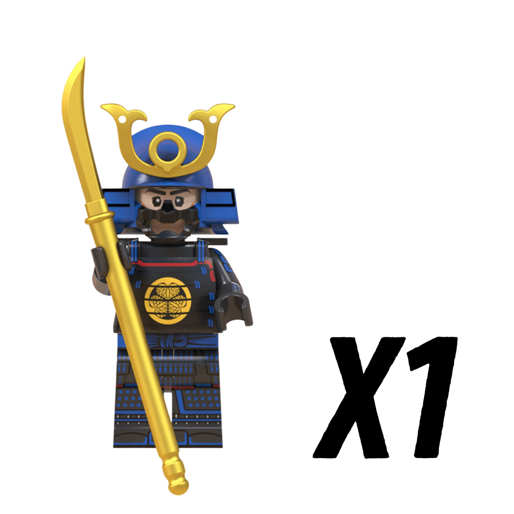 Japanese Samurai Naginata Block Figures Set of 10pcs