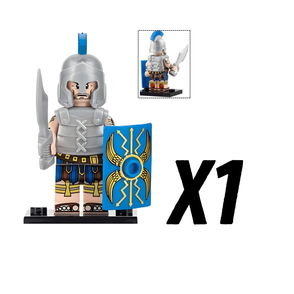 Roman Legion Infantry (Blue) Block Figures Set of 10pcs