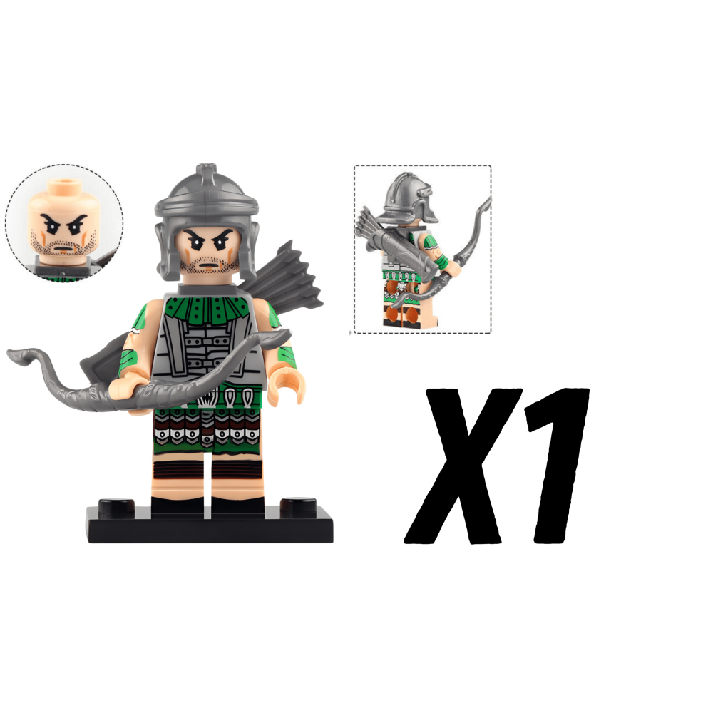 Roman Legion Archers (Green) Block Figures Set of 10pcs
