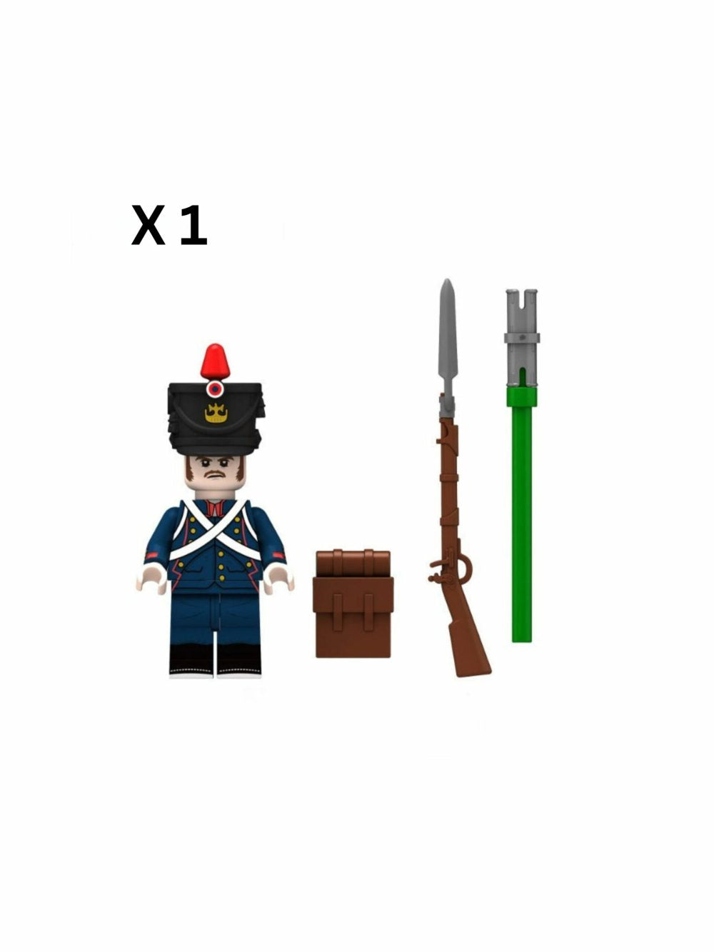 Napoleonic Wars French Artillery Infantry Block Figures Set of 10pcs