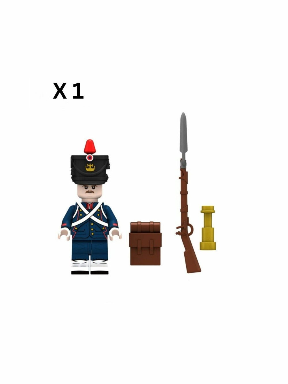 Napoleonic Wars French Artillery Infantry Block Figures Set of 10pcs