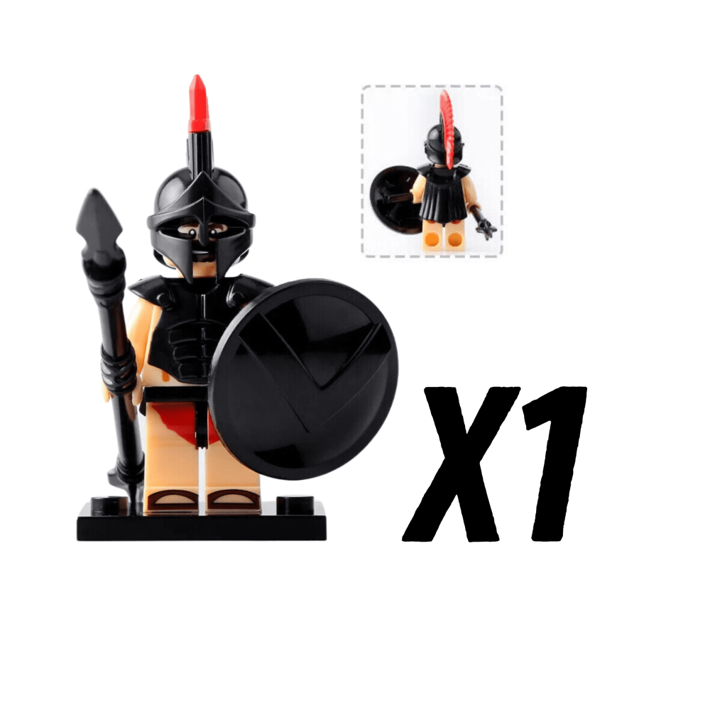 Spartan Warriors (Black Armour) Block Figures Set of 10pcs