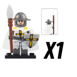 Crusades Teutonic Knights Spearman Block Figures Set of 10pcs